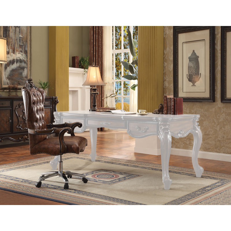 Chaise de bureau Amedori, Marron clair, Chêne cerise
