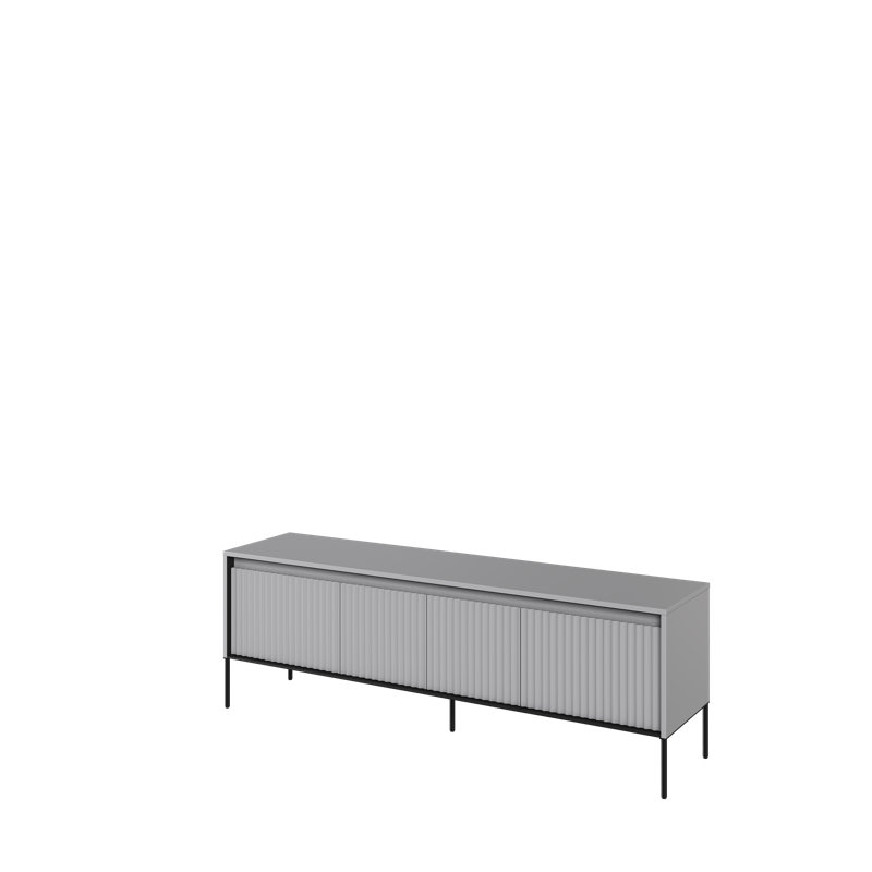 Alterizio Unfinished TV Stand, 167cm W, Ligh Grey/Black
