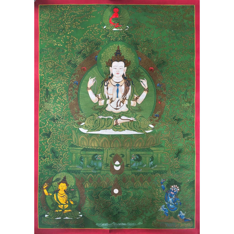 Chengrezig Thangka (Thangka sans brocart)