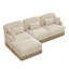 Canapé en L 100 po à imprimé léopard confortable en chenille, bordure à pampille délicate, repose-pieds mobile, style moderne, dossier et siège ergonomiques, assemblage facile, siège profond pour le salon, café beige-229207450
