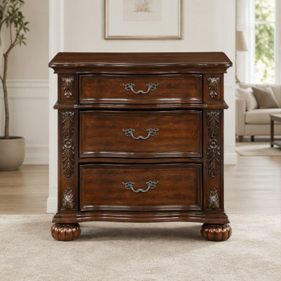 Ensemble de 2 tables de chevet en bois d'ingénierie traditionnel Nightstands