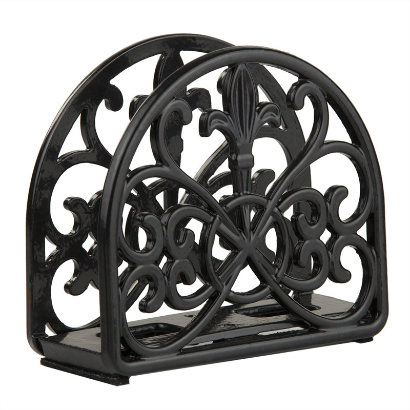 Porte-serviettes en fonte, Noir