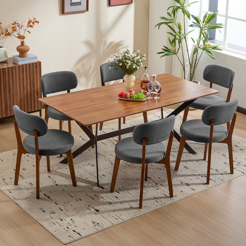 Chaise d'appoint de cuisine rembourrée Mid-Century, Gris