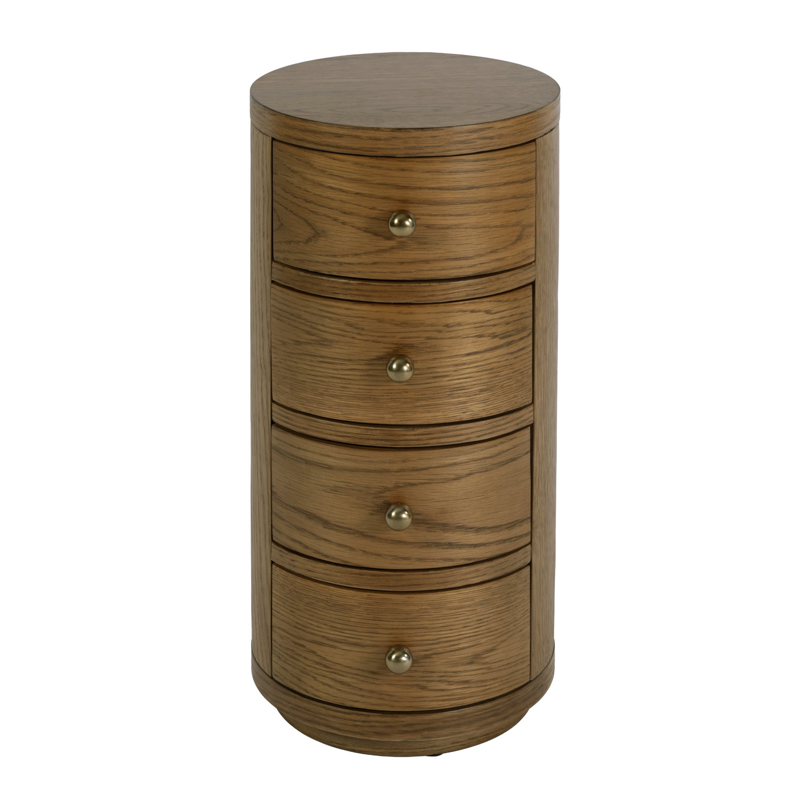 Celine 4-Drawer Acacia End Table, Light Natural Brown