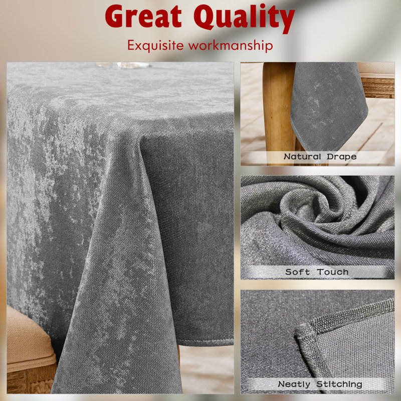 Janssen Wedding Tablecloth, Gray, 55" x 95"