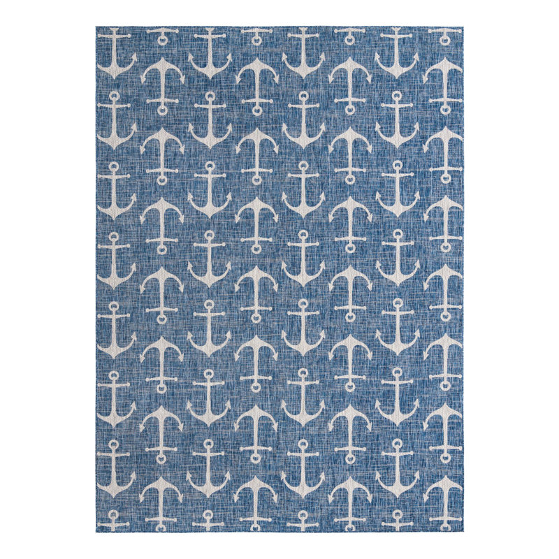 Glidden Geometric Polypropylene Plastic Rug, Rectangle 10' x 14'