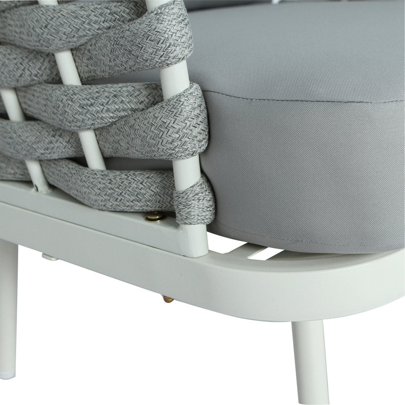 Ensemble de 2 fauteuils club en acier, Blanc cassé / blanc