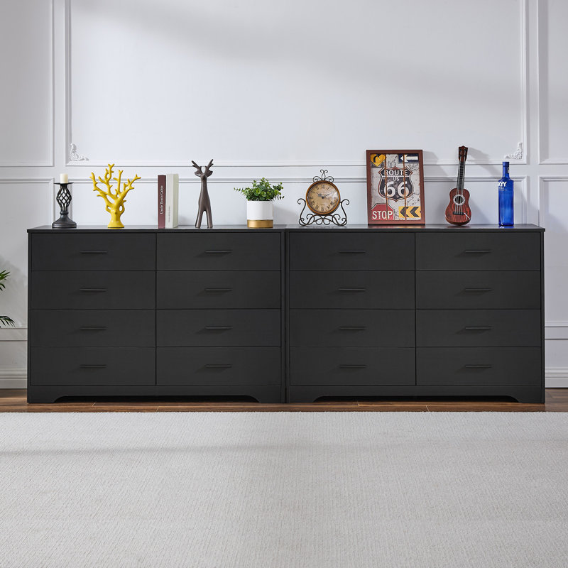 Farmhouse 47.3 '' W 8 Drawer Bedroom Dresser, Wood Rustic Wide Chest of Drawers for Bedroom, Closet Storage for Bedroom
