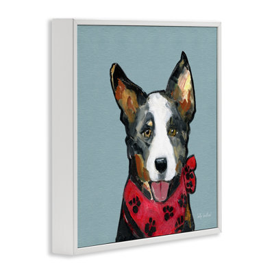 Dog with Paw Bandana Giclee Art, design by Sally Swatland