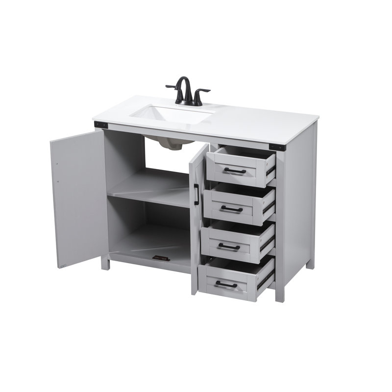 Ensemble de meuble-lavabo simple 42 po Grant, Gris