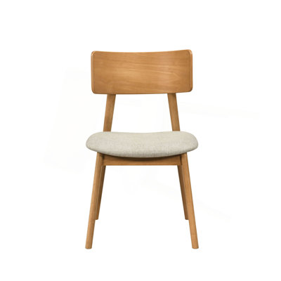 Ensemble de 2 chaises de salle à manger rembourrées en tissu beige