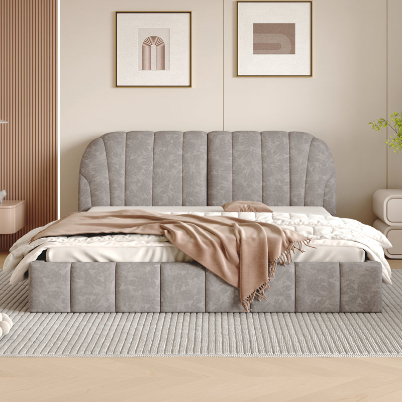 Lit plateforme tapissier en polyester épais