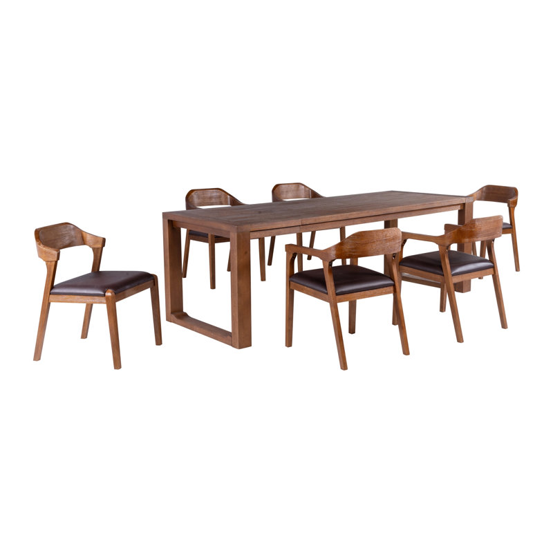 Aybri 6 - Person Solid Wood Top Four Leg Dining Set