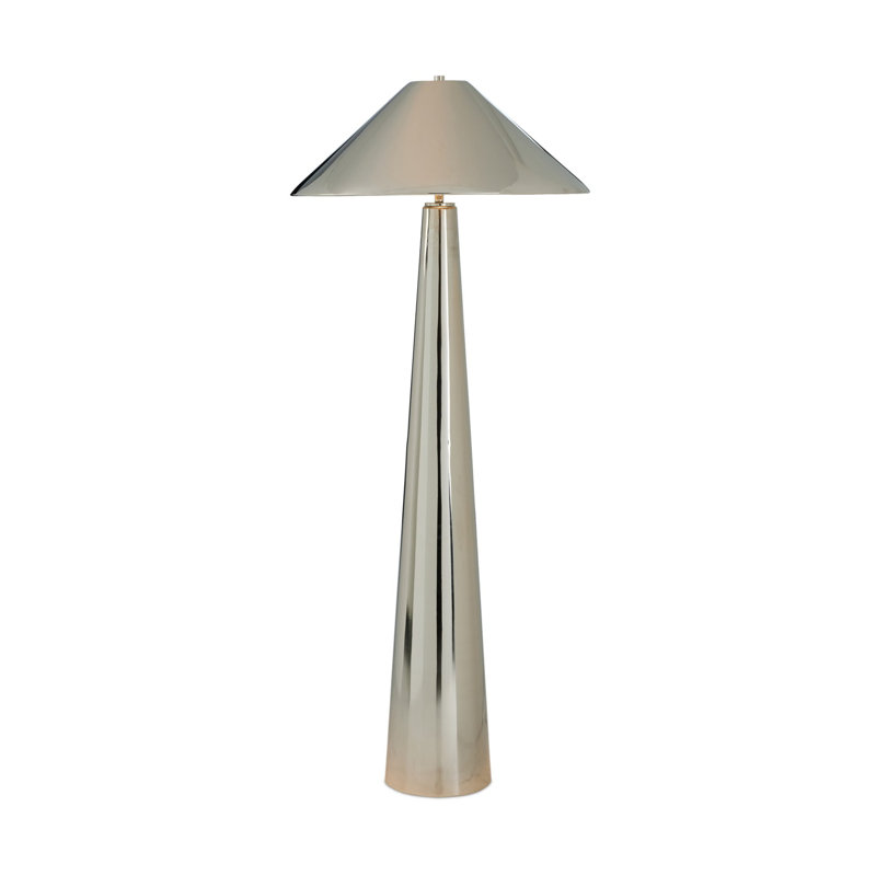Romani Floor Lamp-Nickel, Nickel, Nickel, Steel