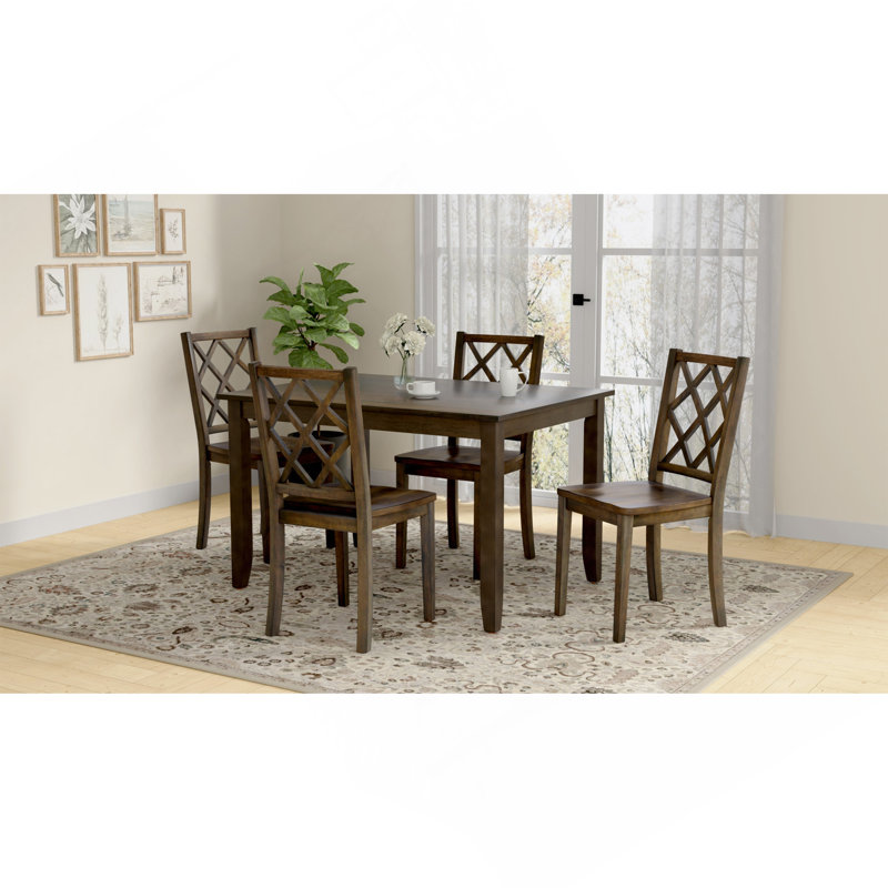 Brown 5 Piece Dining Table Set