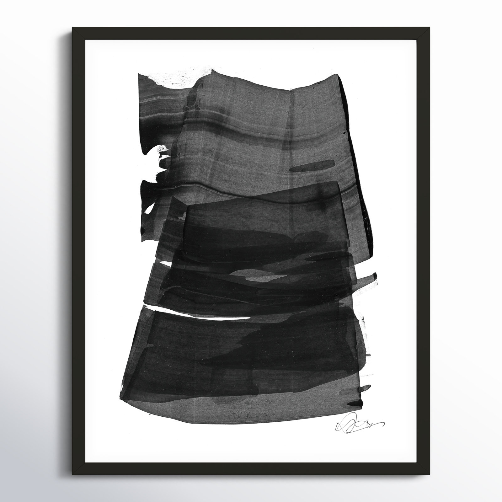 Brushstroke 2 by Jacques Pilon, Black, 25" H x 20" W x 1.25" D