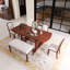 Ensemble de table de salle à manger extensible 76,89 "moderne 6 pièces avec rallonge amovible, 4 chaises et banc-1335934489