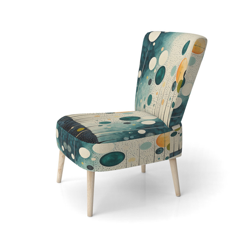 Colourful Mid Century Minimalist Oasis I - Upholstered Minimalist Side Chair, Clean Minimalist Accent Chair