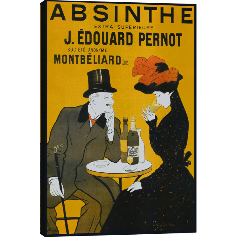 « Absinthe », affiche vintage sur toile, 60" H x 40" L x 1,5" D