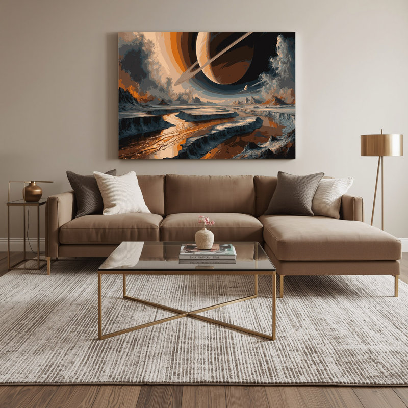 Art mural sur toile Space Saturns Moon Titan Gray, H 8 po x l 10 po