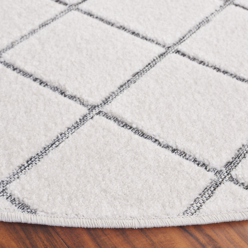 Tapis géométrique Keyandrea Performance, Rond 6 pi 7 po