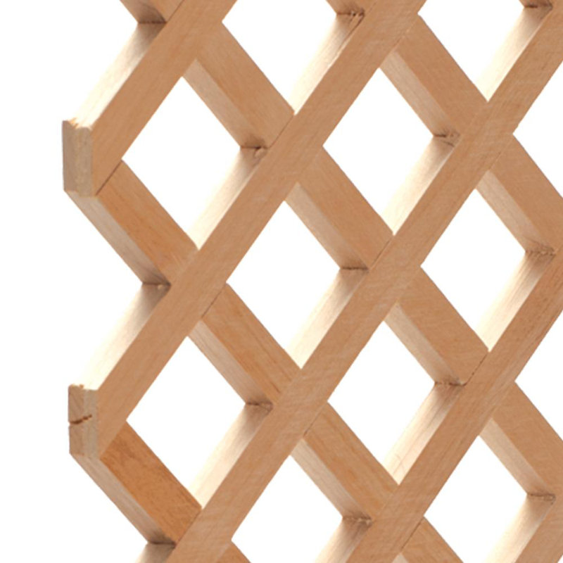 24 in x 35-3/4 in x 3/8 in Unfinished Diagonal Solid Lattice Panel Insert, Hard Maple