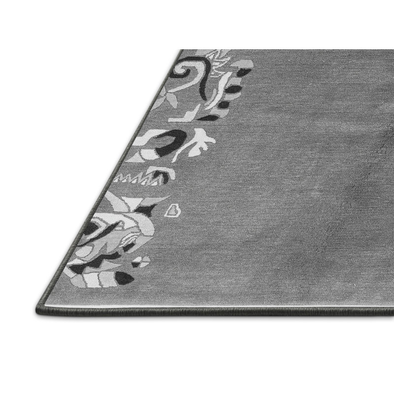 Tapis de couloir gris tissé à la machine Arzan