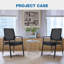 Fcd Guest Chair Mesh Back Home Office Desk Chairs With Armrests, Black
