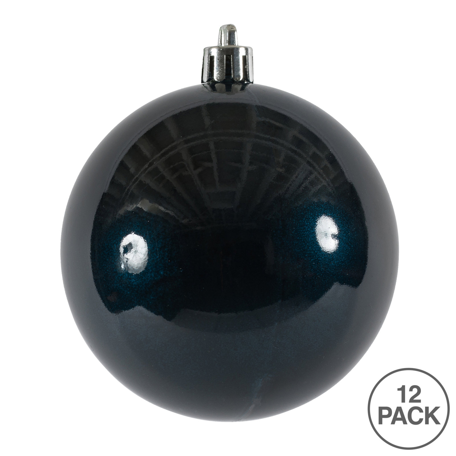 Holiday Décor Ball Ornament, Midnight Blue Candy, 3" H x 3" W x 3" D