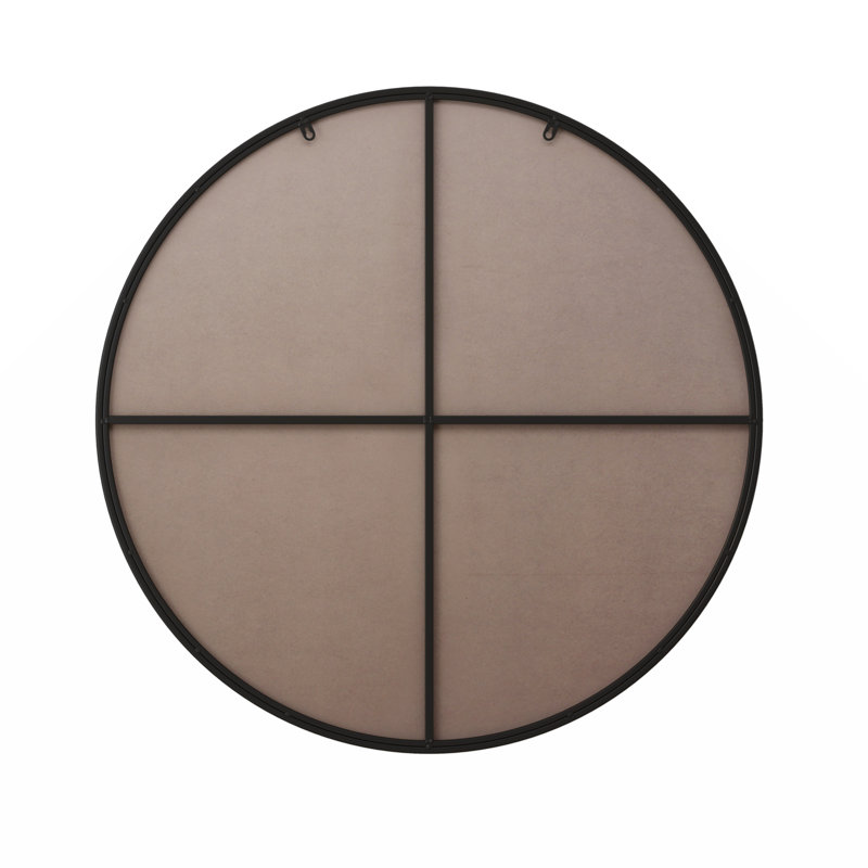 Metal Wall Mirror, Black, 42"  x 42"