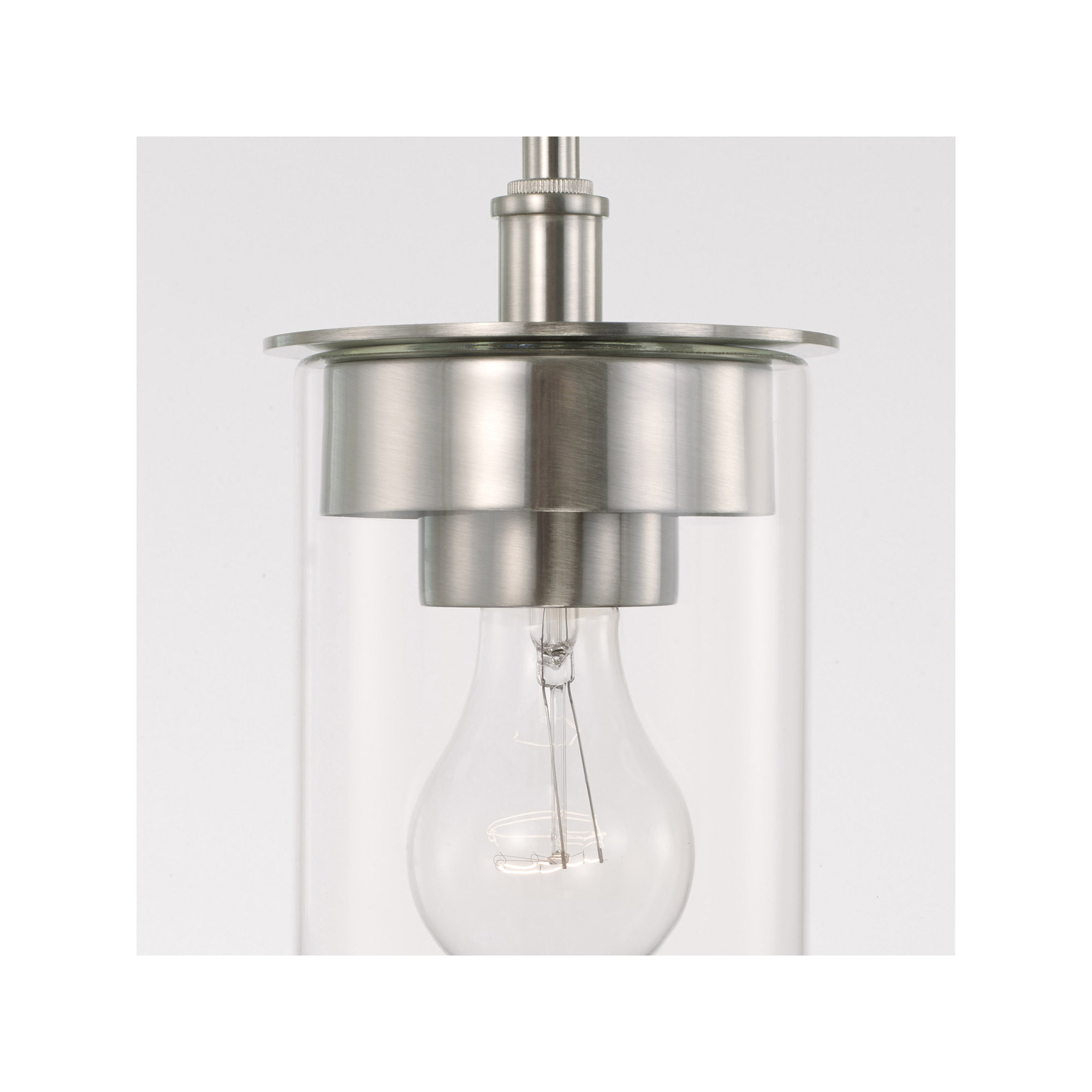 Single Light Glass Dimmable Pendant, Brushed Nickel