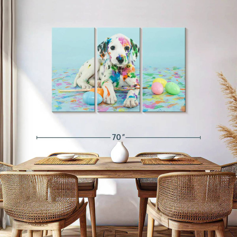 Chiot dalmatien de Pâques, H 36 po x l 57 po