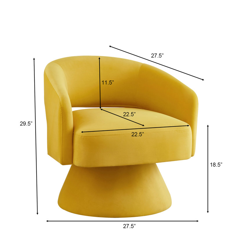 Fauteuil pivotant en velours Jefferson Modern, Jaune