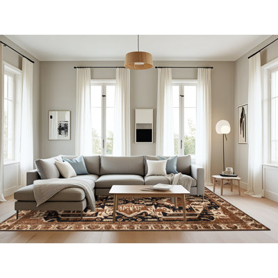 Tapis brun lavable à la machine