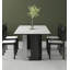 Table de salle à manger rectangulaire italienne en bois massif avec plateau en pierre frittée Italian Minimalist-111044846