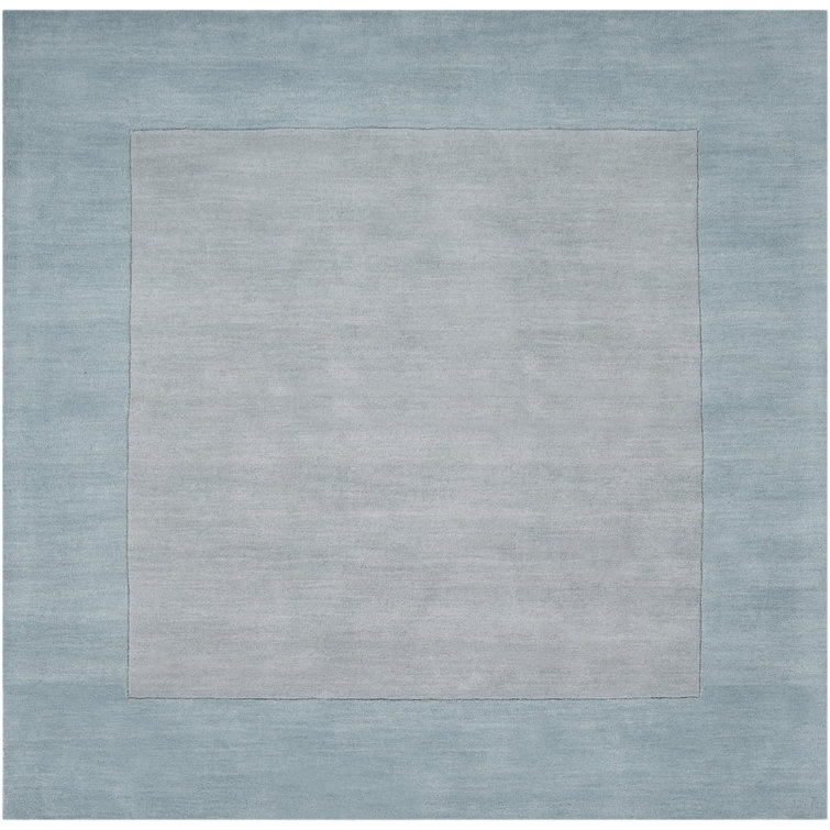 Tapis gris / turquoise en laine tissé à la main Dolma