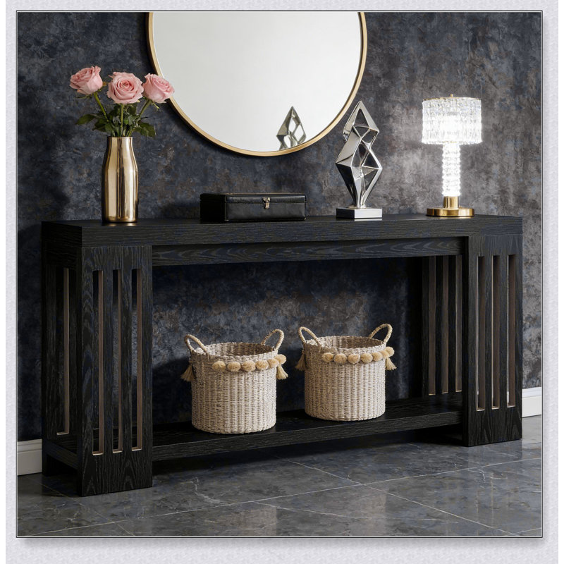 Console, table d'appoint à 2 niveaux, canapé