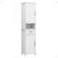Armoire sur pied à double porte étroite à double hauteur avec 2 tablettes réglables-473493973