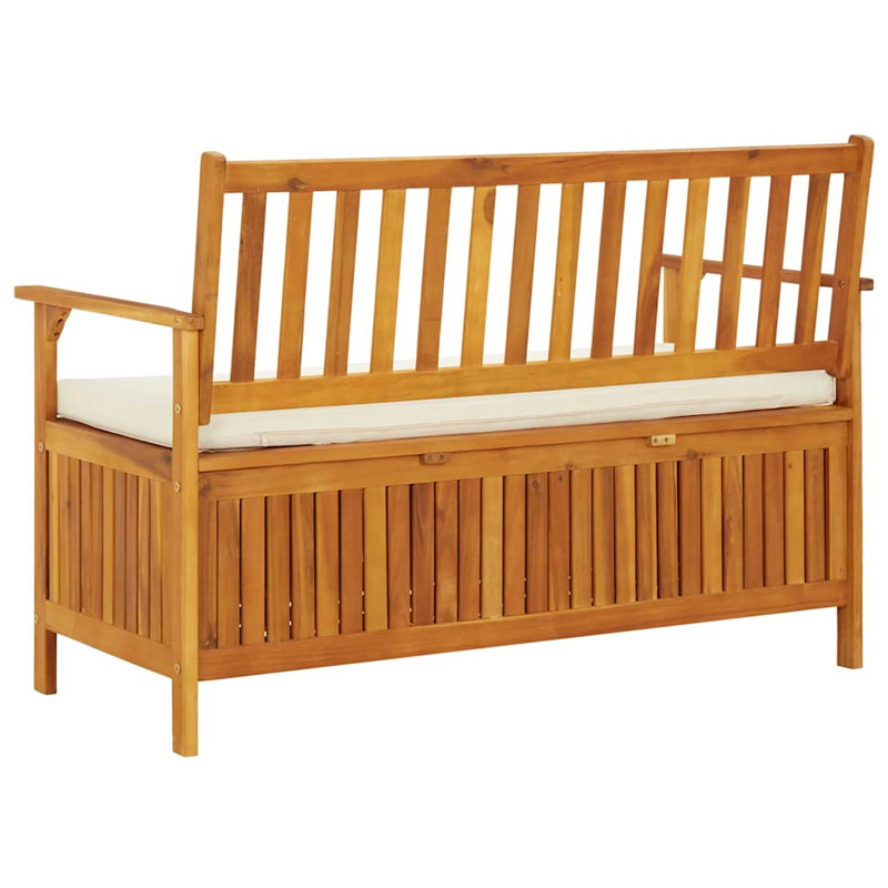 Boîte de rangement pour terrasse Cotswald, Brun / Blanc, 33.1" H x 47.2" W x 24.8" D