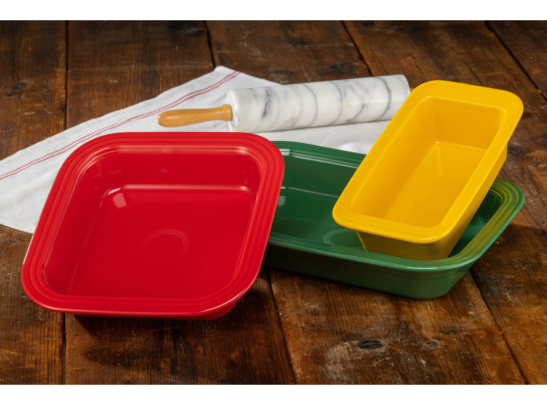 Fiesta 10 3/4 Inch x 5 3/4 Inch Loaf Pan Baker 1.4 Quarts (Set of 2) Fiesta 