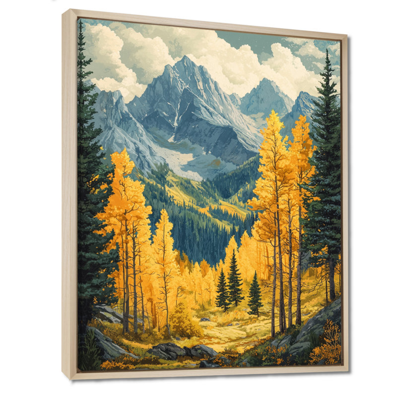 Échos de la forêt de Genève au sommet de l'Alaska II - décoration murale Alaska, H 32 po x l 16 po, Crème, crème