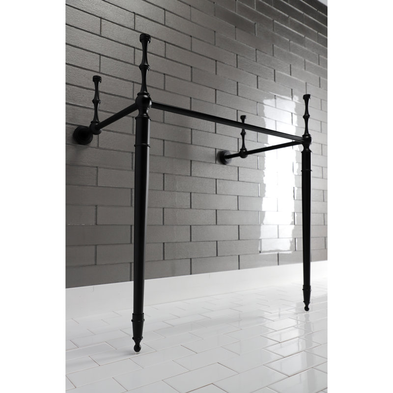 Matte Black Brass Console Sink Legs for Edwardian Style