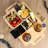 Couch Cup Holder, Wooden Couch Caddy With Stainless Steel Snack Fruit Tray For Bed RV Organizer, Cup Drink Storage Anti-Spill Sofa Cup Holder