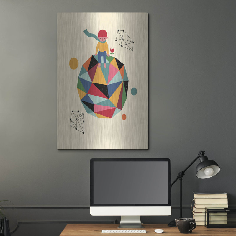 Ivy Bronx «Lonely Planet» par Andy Westface, art mural en métal, 12 po x 16 po, H 36 po x l 24 po
