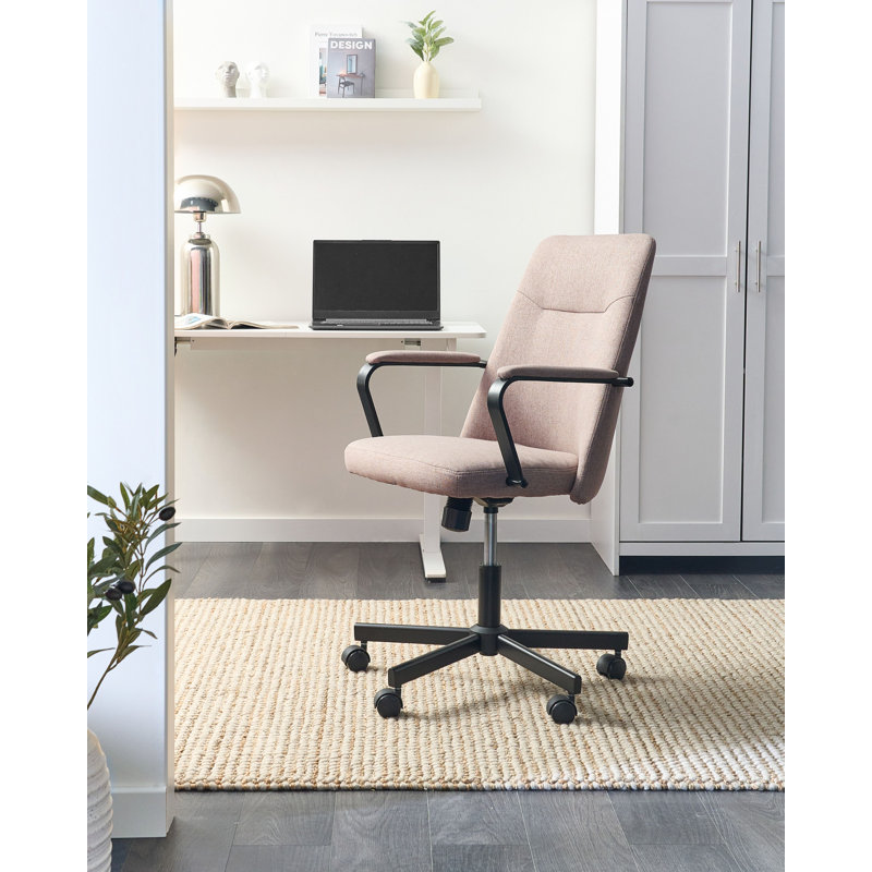 Office Chair Swivel Fabric, Light Brown