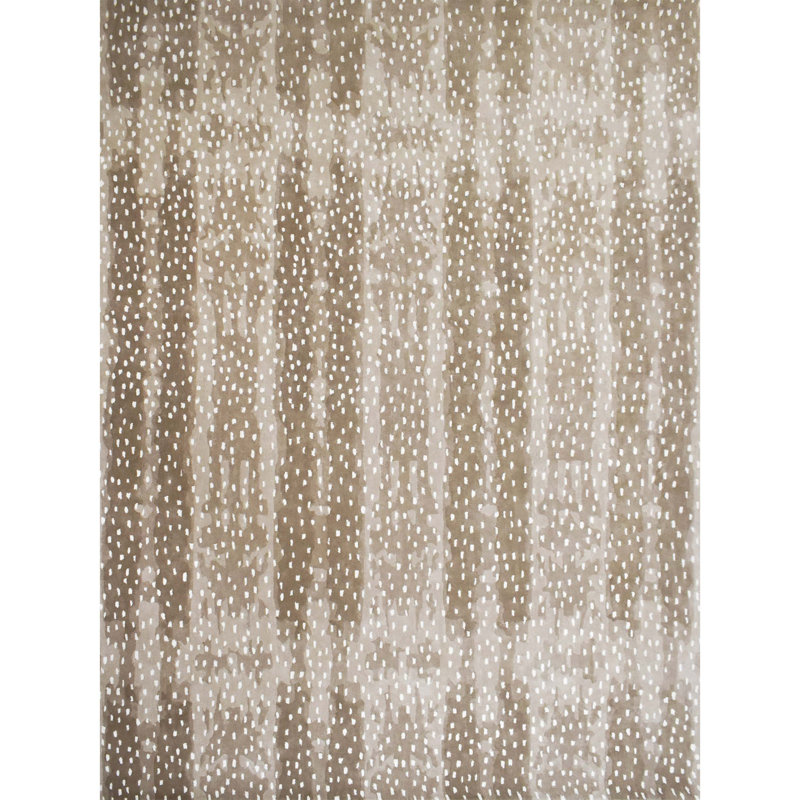 Tapis beige noué à la main de haute qualité, Rectangle 9 pi x 12 pi