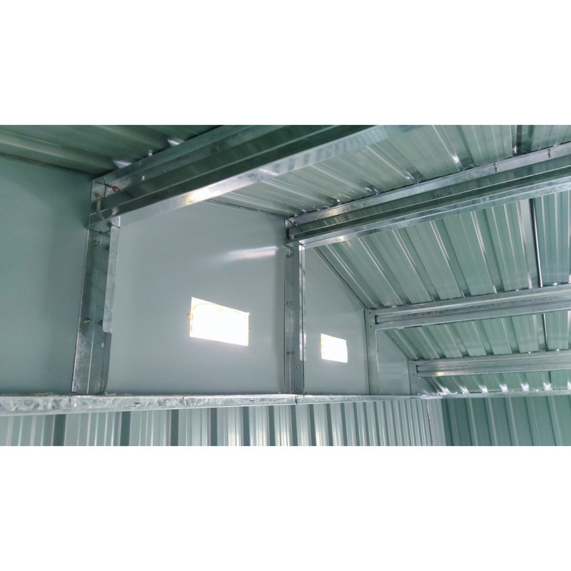 Solution de rangement extérieure améliorée: garage en métal de 13 x 20 pi avec deux fenêtres, panneaux de lanterneau et Pi. Espace pour vélos, tondeuses à gazon, outils, remise extérieure facile à installer, structure idéale