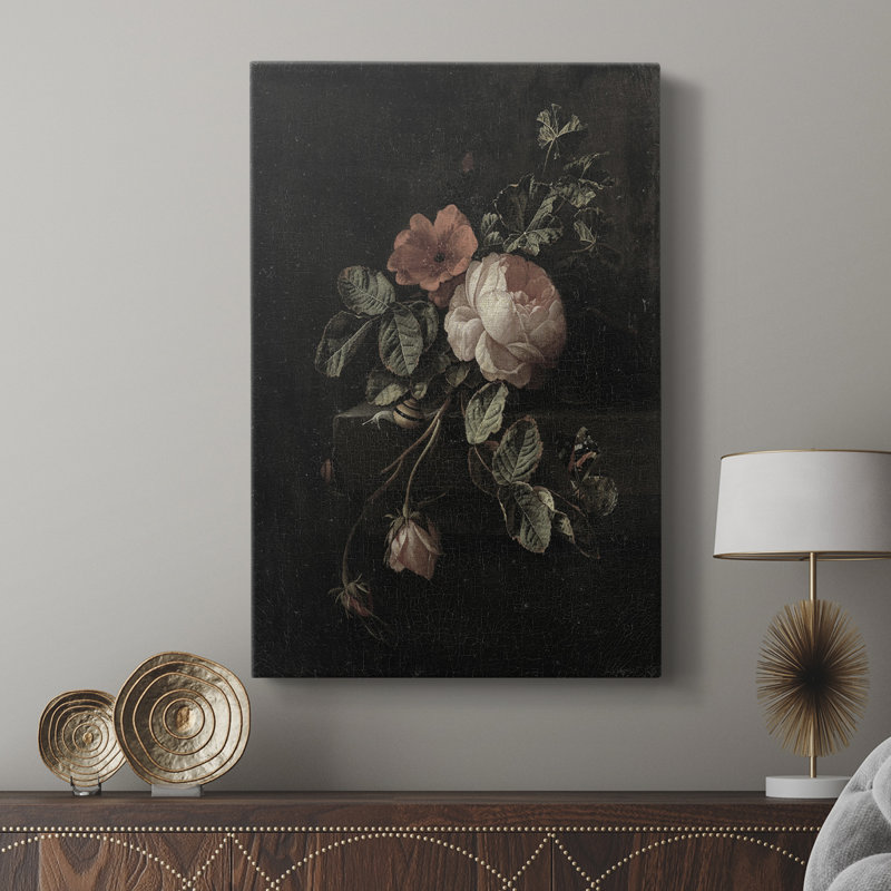 Impression florale rétro CXI - galerie sur mesure Cavas, H 27 po x l 18 po