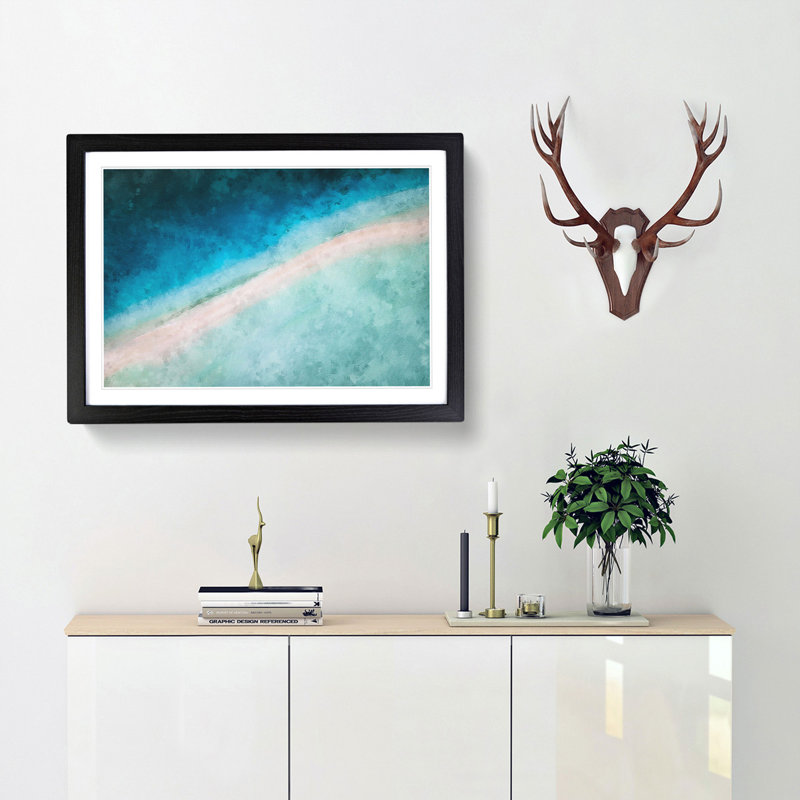 Kaafu Atoll Beach in the Maldives - Framed Print, Black Framed, 45cm H x 63cm W x 2cm D