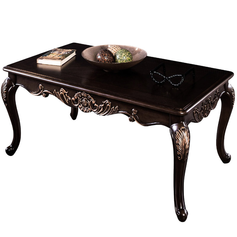 Table basse rectangulaire 1Pc au fini cerisier foncé